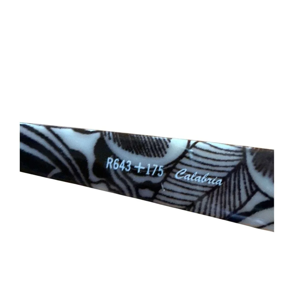 Calabria Bifocul Reading Sunglasses Black Floral Print Oval ‎ R643 +1.75 Women
